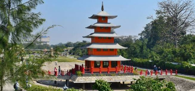 Pagoda at the Japanese Garden in Chandigarh